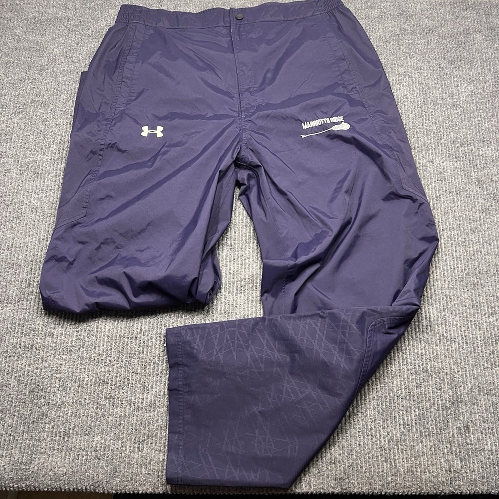 Under Armour Mens Rain Fishing Golf Pants Blue Loose Fit Size XL Waterproof Camp - Picture 2 of 9